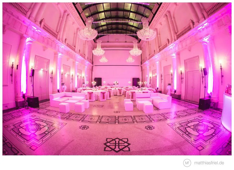 Grand ballroom with chandeliers at Hotel de Rome Berlin